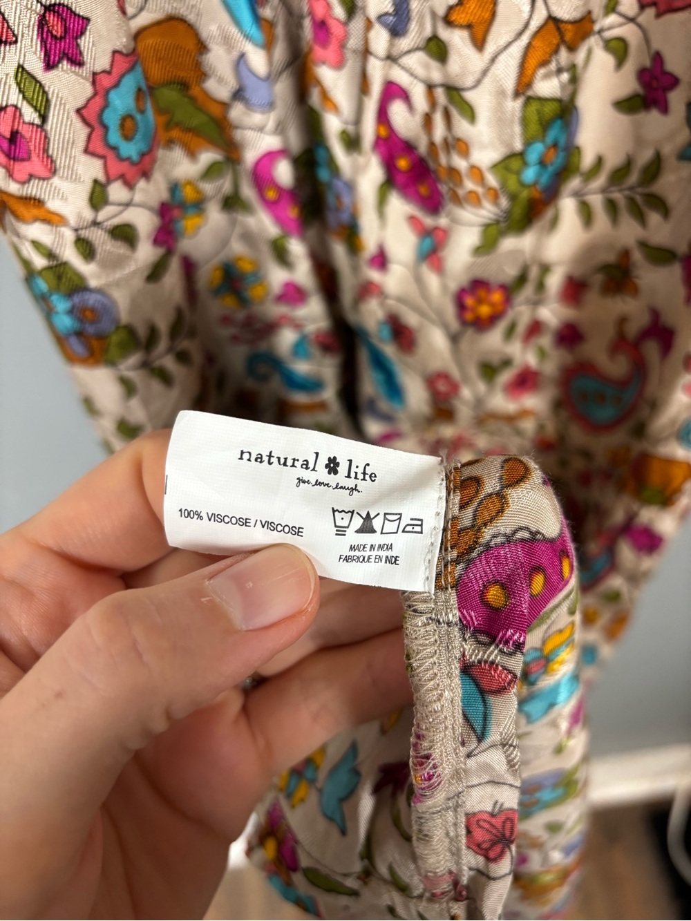 Natural Life Floral Satiny Flowy Stretchy Smocked Tiered Button Down Maxi Dress - Picture 4 of 12